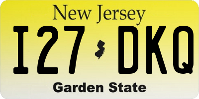 NJ license plate I27DKQ