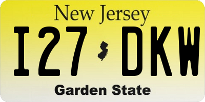 NJ license plate I27DKW