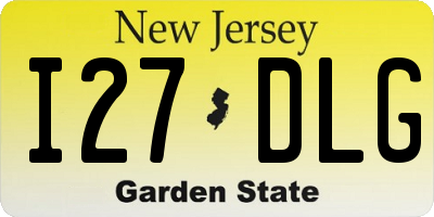 NJ license plate I27DLG