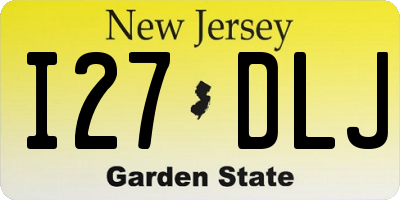NJ license plate I27DLJ