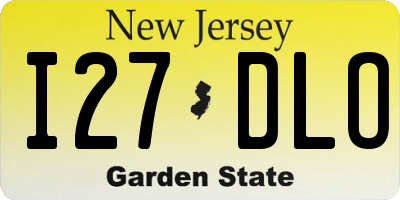 NJ license plate I27DLO