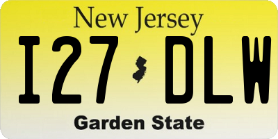 NJ license plate I27DLW