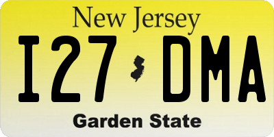 NJ license plate I27DMA