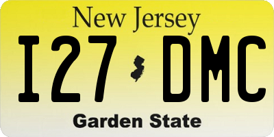 NJ license plate I27DMC