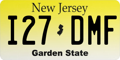 NJ license plate I27DMF