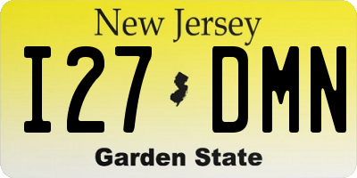 NJ license plate I27DMN