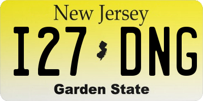 NJ license plate I27DNG