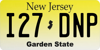 NJ license plate I27DNP