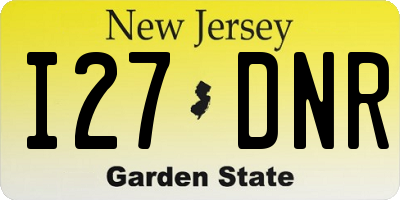 NJ license plate I27DNR