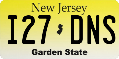 NJ license plate I27DNS