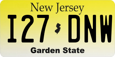 NJ license plate I27DNW
