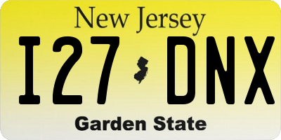 NJ license plate I27DNX