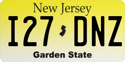 NJ license plate I27DNZ