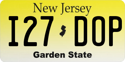 NJ license plate I27DOP