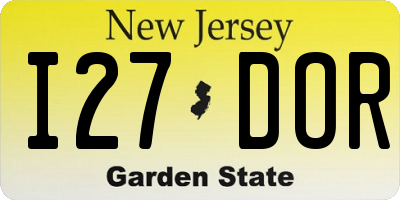 NJ license plate I27DOR