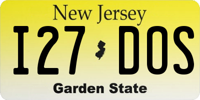 NJ license plate I27DOS