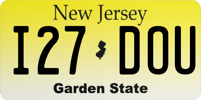 NJ license plate I27DOU