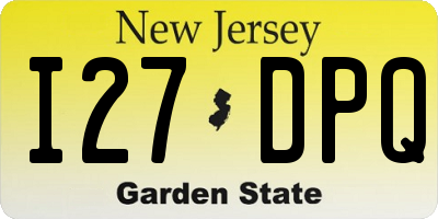 NJ license plate I27DPQ