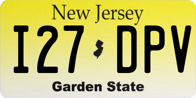 NJ license plate I27DPV