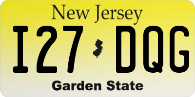 NJ license plate I27DQG