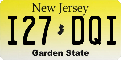 NJ license plate I27DQI