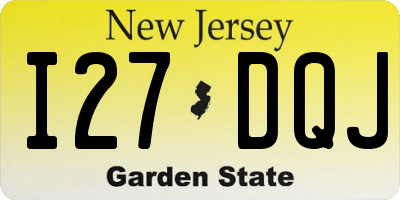 NJ license plate I27DQJ