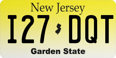 NJ license plate I27DQT