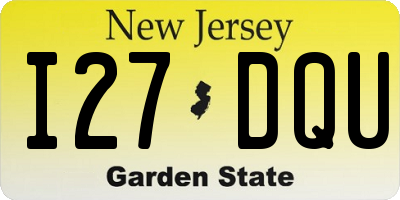 NJ license plate I27DQU