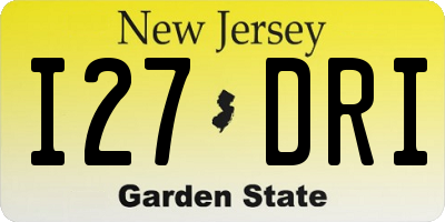 NJ license plate I27DRI