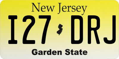 NJ license plate I27DRJ