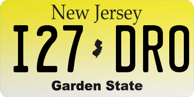 NJ license plate I27DRO