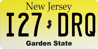 NJ license plate I27DRQ