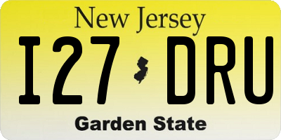NJ license plate I27DRU