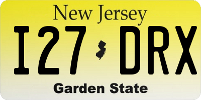 NJ license plate I27DRX
