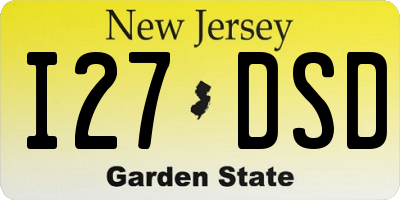 NJ license plate I27DSD