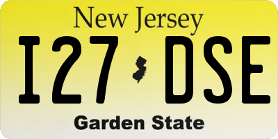 NJ license plate I27DSE