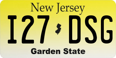 NJ license plate I27DSG
