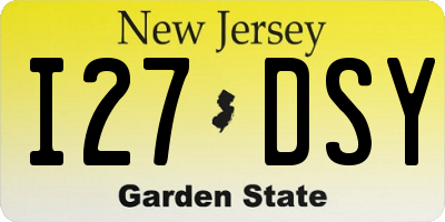 NJ license plate I27DSY