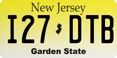 NJ license plate I27DTB