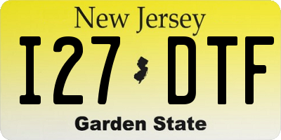 NJ license plate I27DTF