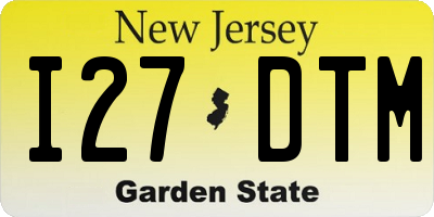 NJ license plate I27DTM