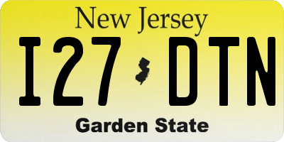 NJ license plate I27DTN