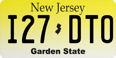 NJ license plate I27DTO