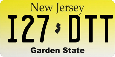 NJ license plate I27DTT