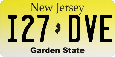 NJ license plate I27DVE