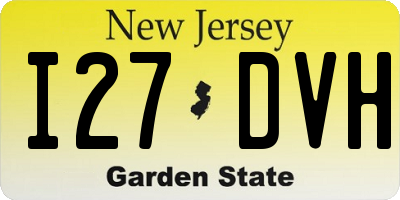 NJ license plate I27DVH