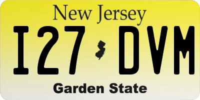 NJ license plate I27DVM