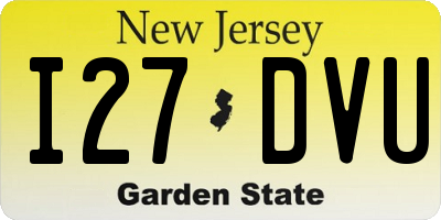 NJ license plate I27DVU