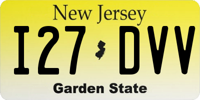 NJ license plate I27DVV