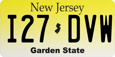 NJ license plate I27DVW